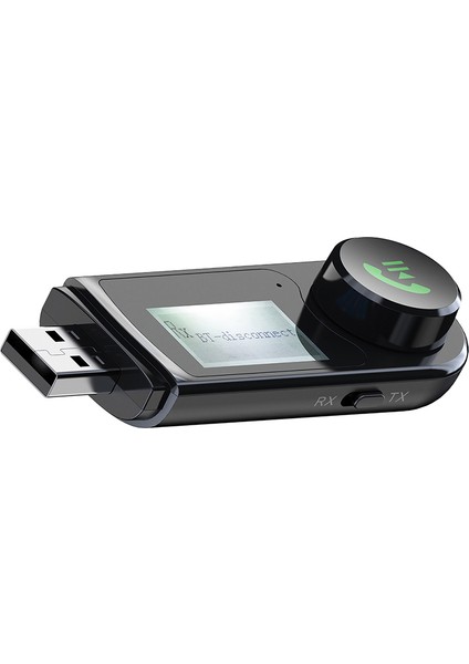C B15 2-1 Arada LCD Ekran Bluetooth 5.0 Ses Alıcı Verici USB Kablosuz Adaptör (Yurt Dışından)