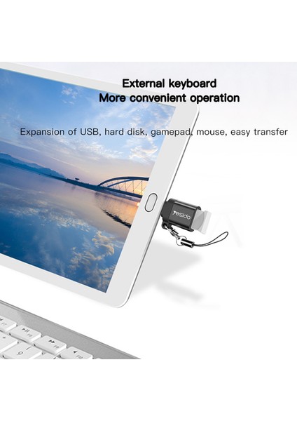 C Yesıdo GS06 Taşınabilir Type -C - USB Otg Konektör Adaptörü Keychain - Siyah (Yurt Dışından)