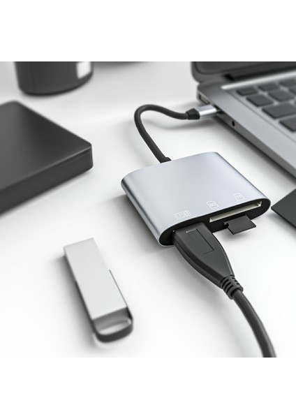 C NK-3041 Usb-C Hub 3-1-1 Usb3.0 Tf Bellek Kartı Okuyucu Otg Adaptörü (Yurt Dışından)