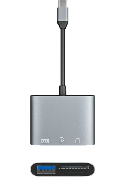 C NK-3041 Usb-C Hub 3-1-1 Usb3.0 Tf Bellek Kartı Okuyucu Otg Adaptörü (Yurt Dışından)