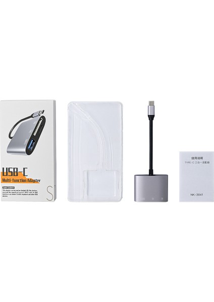 C NK-3041 Usb-C Hub 3-1-1 Usb3.0 Tf Bellek Kartı Okuyucu Otg Adaptörü (Yurt Dışından)