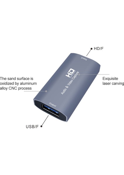 C Z52 USB Kadın - 4K HDMI Kadın Bilgisayar Sesli Video Yakalama Kartı Canlı Akış Yayınları (Yurt Dışından)