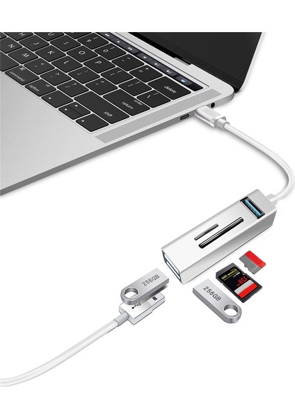 C Type-C 5-In-1 Hub Splitter Usb3.0 Tf Bellek Kartı Okuyucu Adaptörü Telefon Dizüstü Bilgisayarı-Beyaz (Yurt Dışından) fırsatları