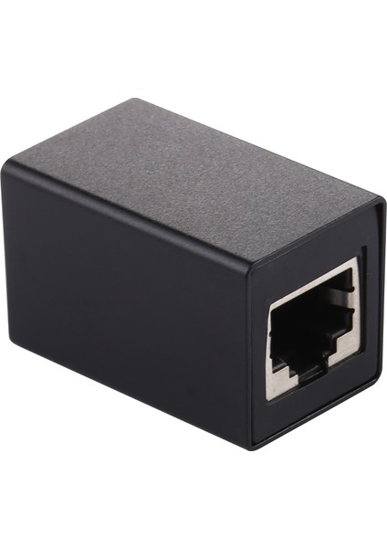 C RJ45 Dişi ve Dişi Konektör Satır Içi Lan Fiş Ethernet Kablosu Genişletici Adaptörü Siyah (Yurt Dışından)