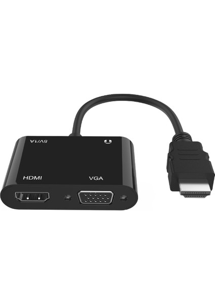 C 2 Hdtv Adaptörü HDMI - Hdmı+Vga Adaptör Kablosu Taşınabilir HDMI Dönüştürücü 3,5 mm Ses Bağlantı Noktası (Yurt Dışından)