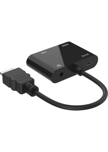 C 2 Hdtv Adaptörü HDMI - Hdmı+Vga Adaptör Kablosu Taşınabilir HDMI Dönüştürücü 3,5 mm Ses Bağlantı Noktası (Yurt Dışından)