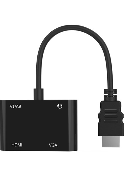 C 2 Hdtv Adaptörü HDMI - Hdmı+Vga Adaptör Kablosu Taşınabilir HDMI Dönüştürücü 3,5 mm Ses Bağlantı Noktası (Yurt Dışından)
