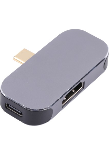 C 3'ü-C Tip-C Erkek-Type-C Şarj Portu+Usb+4k 60Hz HDMI Dişi Adaptör Dönüştürücü (Yurt Dışından)