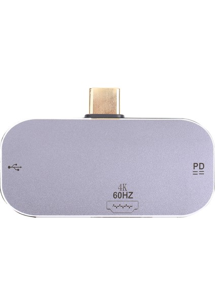 C 3'ü-C Tip-C Erkek-Type-C Şarj Portu+Usb+4k 60Hz HDMI Dişi Adaptör Dönüştürücü (Yurt Dışından)