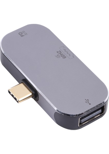 C 3'ü-C Tip-C Erkek-Type-C Şarj Portu+Usb+4k 60Hz HDMI Dişi Adaptör Dönüştürücü (Yurt Dışından)