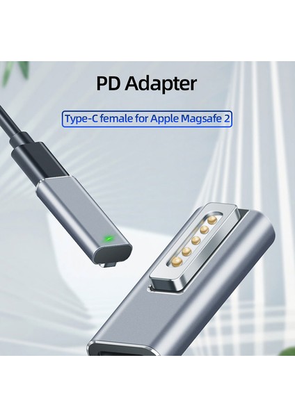 C Magsafe 2 Dönüştürücü Için Type-C Dişi Pd Macbook Için Hızlı Şarj Metal Adaptörü (Yurt Dışından)
