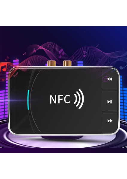 C T39 Kablosuz Nfc Bluetooth 5.0 Alıcı Verici 3.5mm Aux Hıfı Stereo Ses Adaptörü (Yurt Dışından)