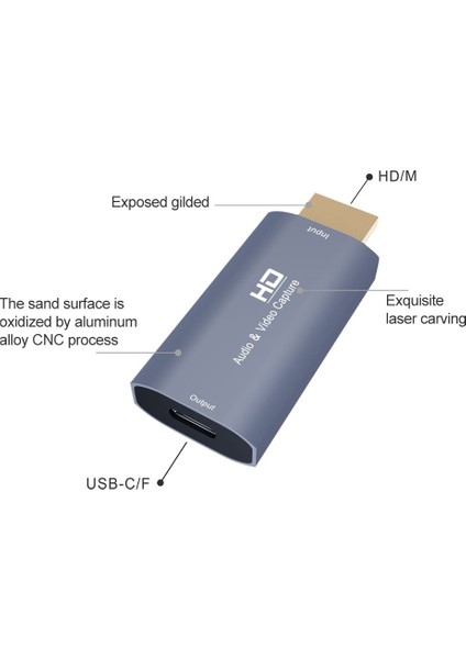 C Z50 Type-C Kadın-4k HDMI Erkek Canlı Akışı Yayın Sesli Video Yakalama Kartı (Yurt Dışından)