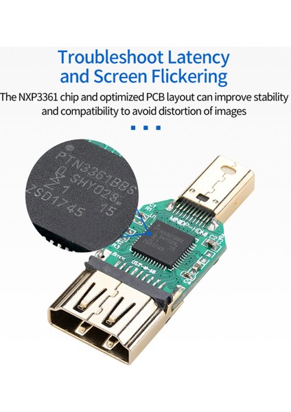 C Mini Dp Erkek-Hdmı Kadın Adaptör Altın Kaplama Konektör Dönüştürücü 1080P Yüksek Hızlı Veri Senkronizasyon Aktarımı (Yurt Dışından)