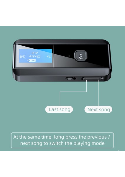 C C29 2-1 Arada LCD Ekran Bluetooth 5.0 Ses Alıcı Verici Aux Stereo Kablosuz Adaptör (Yurt Dışından)