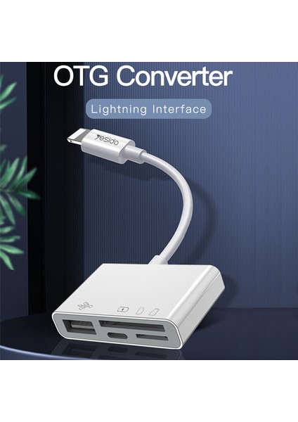 C Yesido GS12 4 USB Kamera Adaptörü Sd/tf Kart Okuyucu Kiti Iphone Ipad Otg Kablosu (Yurt Dışından) fiyatları