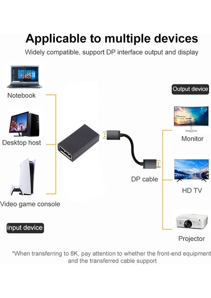 C Dp1.4 8k Displayport Kadın Displayport Kadın Adaptörü Hd Video Dönüştürücü (Yurt Dışından)