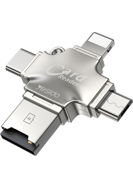 C Yesıdo GS13 Usb+Type-C+Micro+Lightning Mulsif Işlevli Kartı Okuyucusu Iphone/android/tf Kartı Için Otg Adaptörü (Yurt Dışından)