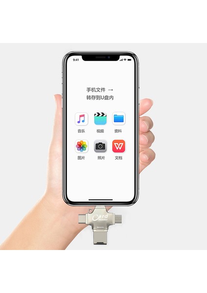 C Yesıdo GS13 Usb+Type-C+Micro+Lightning Mulsif Işlevli Kartı Okuyucusu Iphone/android/tf Kartı Için Otg Adaptörü (Yurt Dışından)