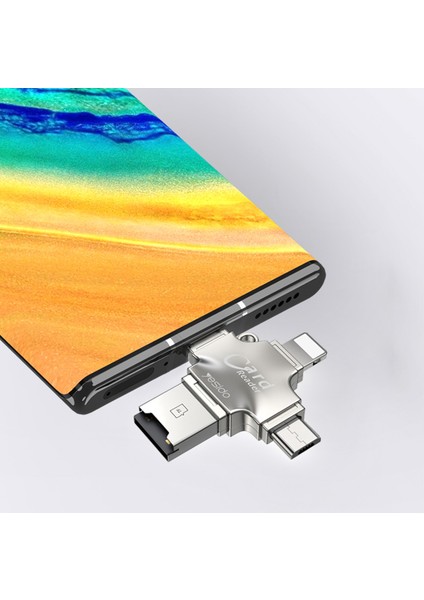 C Yesıdo GS13 Usb+Type-C+Micro+Lightning Mulsif Işlevli Kartı Okuyucusu Iphone/android/tf Kartı Için Otg Adaptörü (Yurt Dışından)