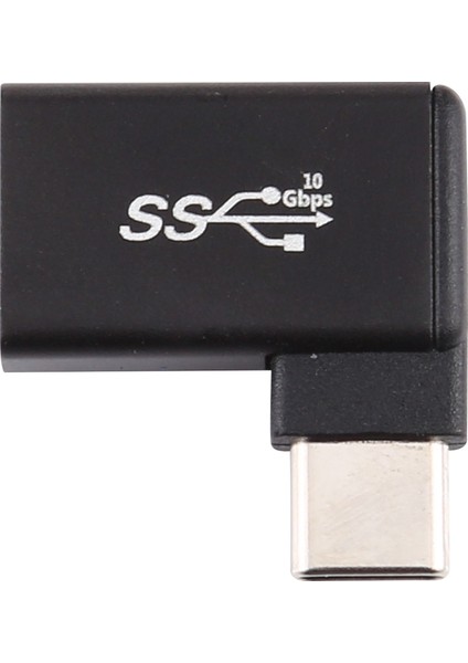 C 90 Derece Sağ Açılı C Tipi Erkek - USB 3.0 Dişi Dönüştürücü 10GBPS Veri Adaptörü (Yurt Dışından)