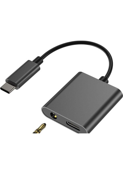 C Bluekey 3.5mm Aux Ses Kablosu 2 Arada 1 USB Type-C Type-C Şarjlı Kulaklık Adaptörü Huawei Xiaomi (Yurt Dışından)