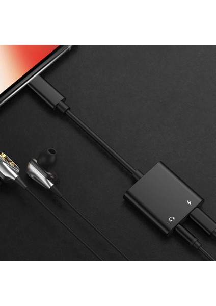 C Bluekey 3.5mm Aux Ses Kablosu 2 Arada 1 USB Type-C Type-C Şarjlı Kulaklık Adaptörü Huawei Xiaomi (Yurt Dışından)