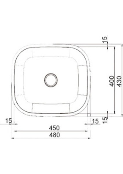 SK50E Mermeraltı 400X450 mm Düz