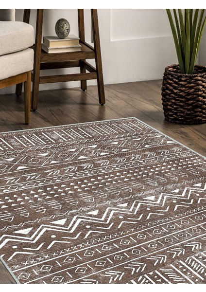 Iskandinav Kilim Desenli Halı, Dokuma Taban Dekoratif Şönil Halı