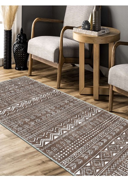 Iskandinav Kilim Desenli Halı, Dokuma Taban Dekoratif Şönil Halı