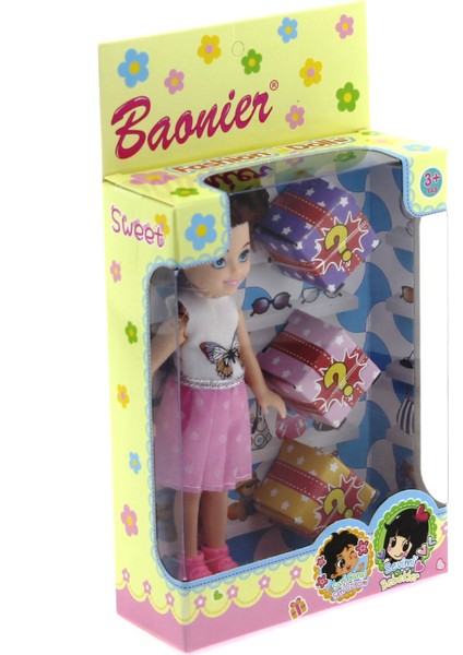 Beyaz Kelebek Elbiseli Sürpriz Paket Bebek