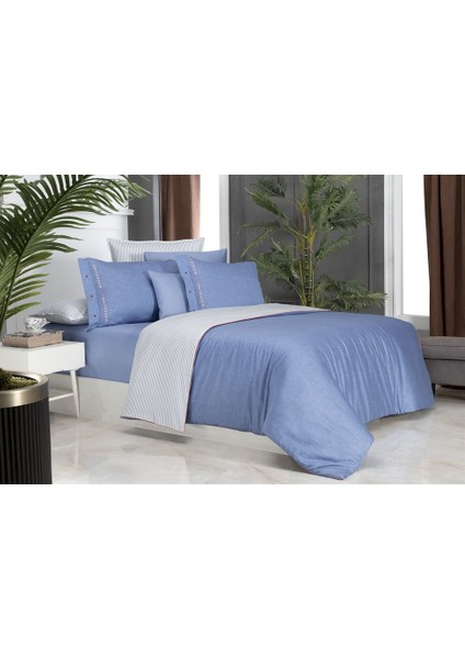 Morgan More Style Nevresim Takımı King Size V3-Mavi