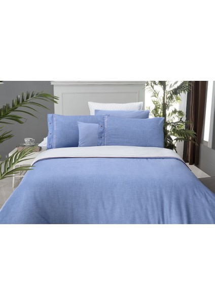 Morgan More Style Nevresim Takımı King Size V3-Mavi