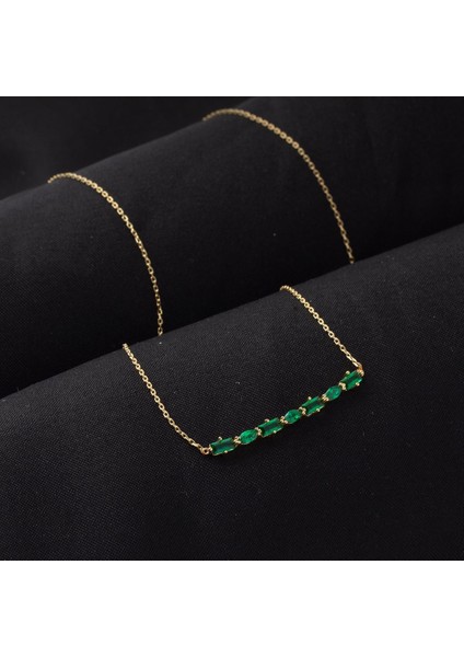 Yeşil Baget Taşlı Altın Kolye modelleri