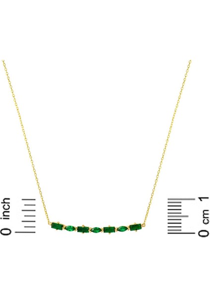 Yeşil Baget Taşlı Altın Kolye indirimleri