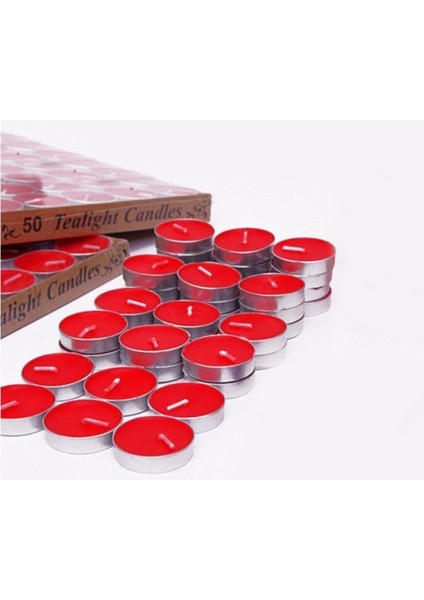 100 Adet Kırmızı Tea Light Mum MM20-100