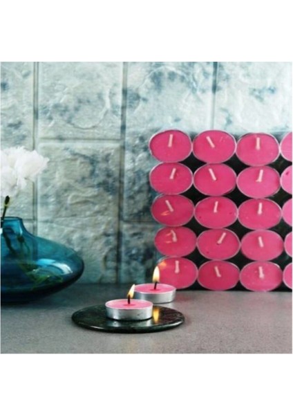50 Adet Kırmızı Tealight Mum, 1. Kalite Uzun Süre Yanma Garantili Dekoratif Mum