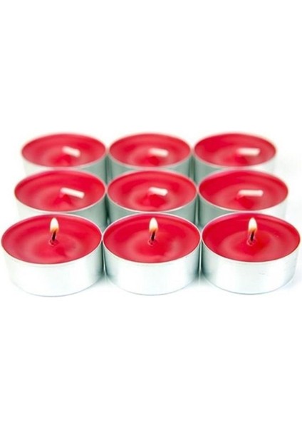 Kırmızı Tealight Mum 4 Saat Yanma Garantili 13 gr 50' Li
