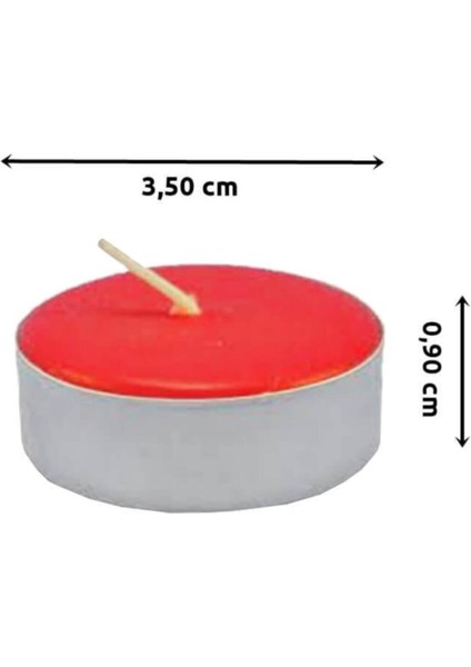 Kırmızı Tealight Mum 50 Adet