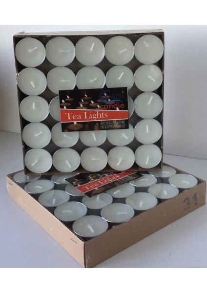 Mum Beyaz Tealight Mum 50'li