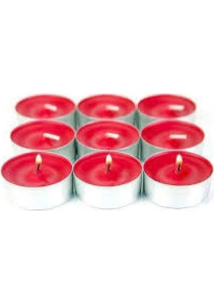 T-Light Mum Kırmızı Renk Tea Light Mum 10 Lu
