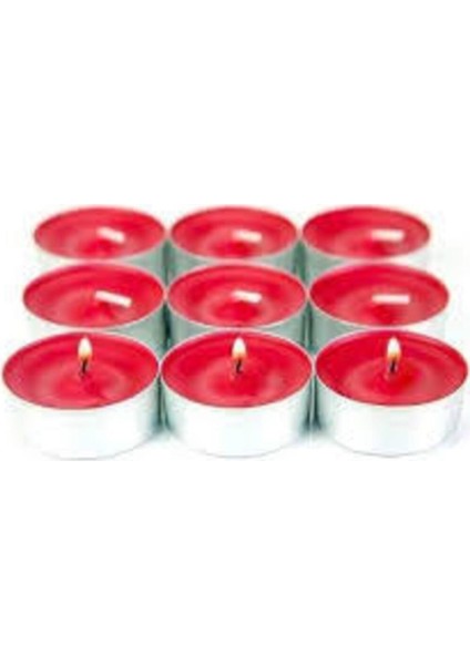 T-Light Mum Kırmızı Renk Tea Light Mum 25 Li