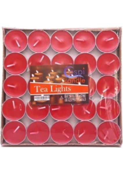 Tea Light Mum 50 Li Kırmızı