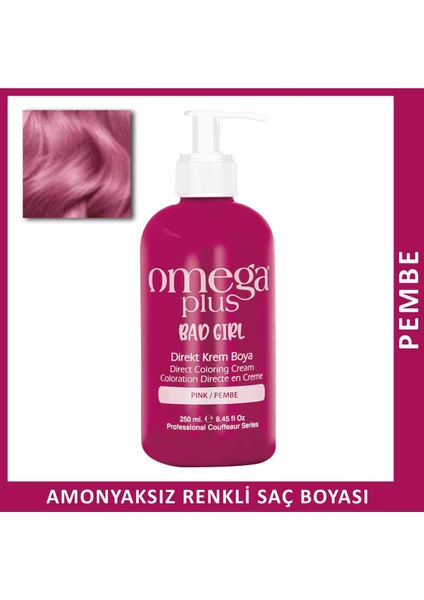 Omega Plus Bad Girl Pembe Amonyaksız Renkli Saç Boyası 250 ml