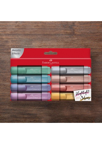 Faber Castell Metalik Fosforlu Kalem 8 Li Set