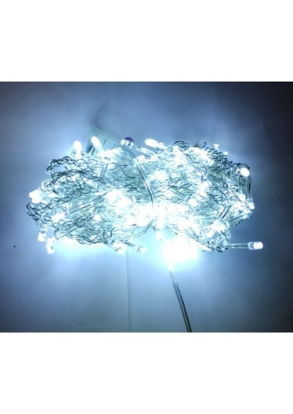 10 Metre Ip LED Şeffaf Kablolu Elektrikli Eklemeli Beyaz