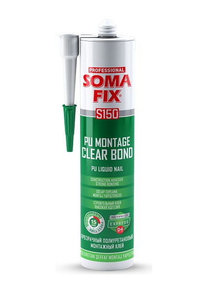Poliüretan Şeffaf Montaj Yapıştırıcı Sıvı Çivi S150