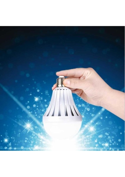 Şarjlı LED Ampul 9 Watt Beyaz Işık Acil Durum Aydınlatma 2 Adet
