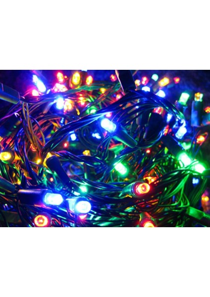 Yılbaşı Renkli LED Işık 10M Yeşil Kablo