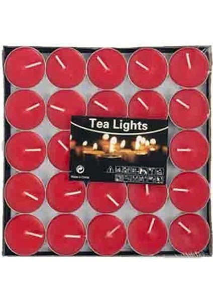 50 Li Kırmızı Tealight Mum